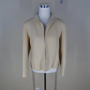 Talbots Petites blazer open front 100% wool, beige color, size MP